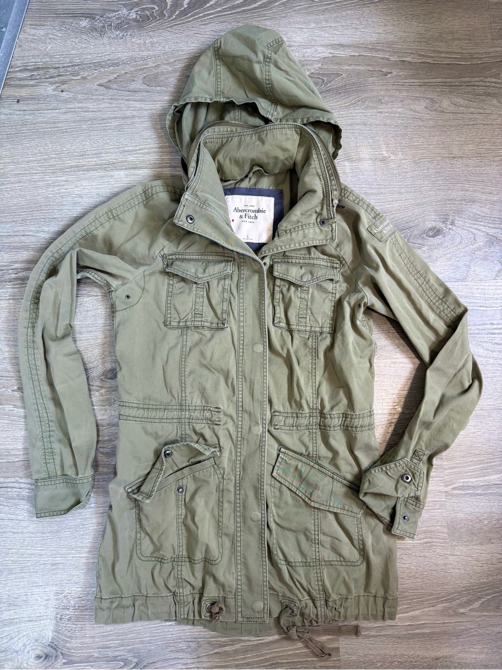 Abercrombie & Fitch Hooded Military Utility Jacket